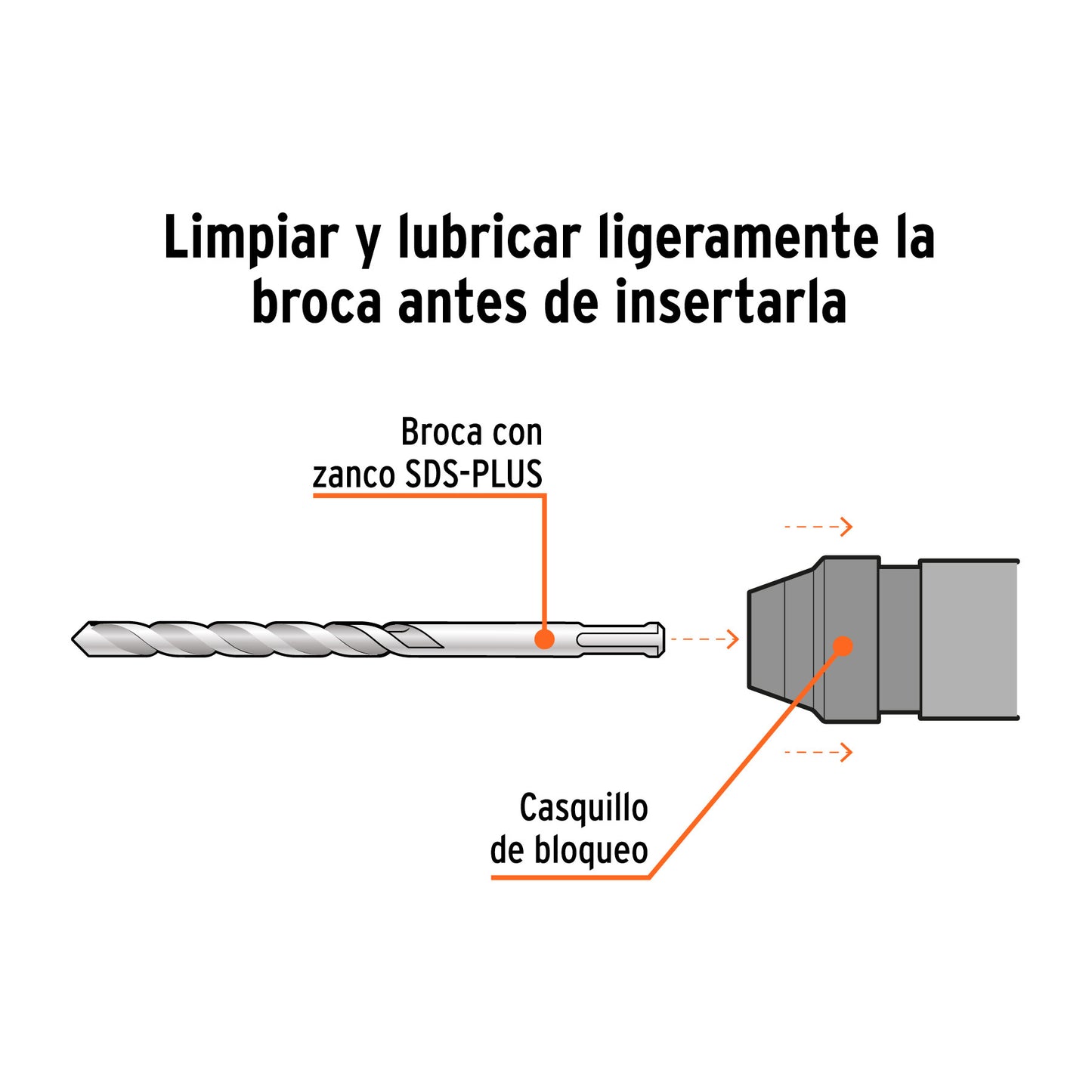 Broca 1/4" x 6" con Sistema Directo de inserción