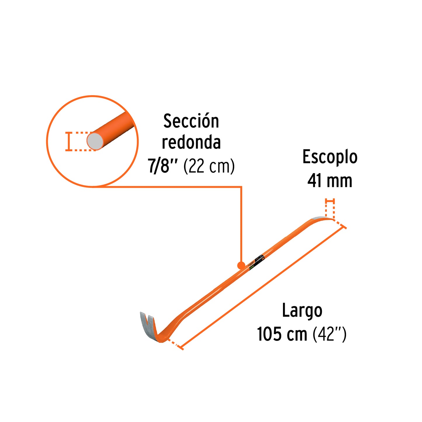 Barreta de Uña de 7/8" x 105 cm