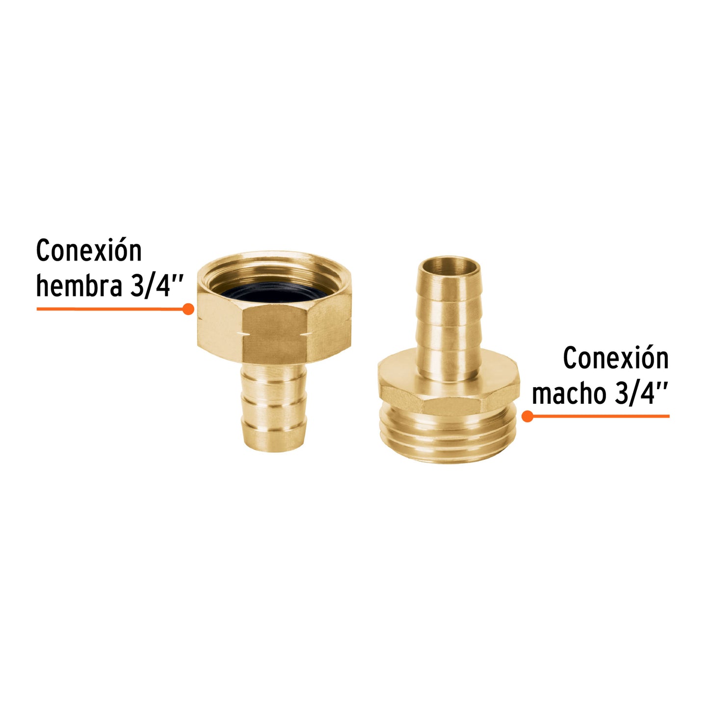 Conectores de Latón Macho y Hembra 1/2"