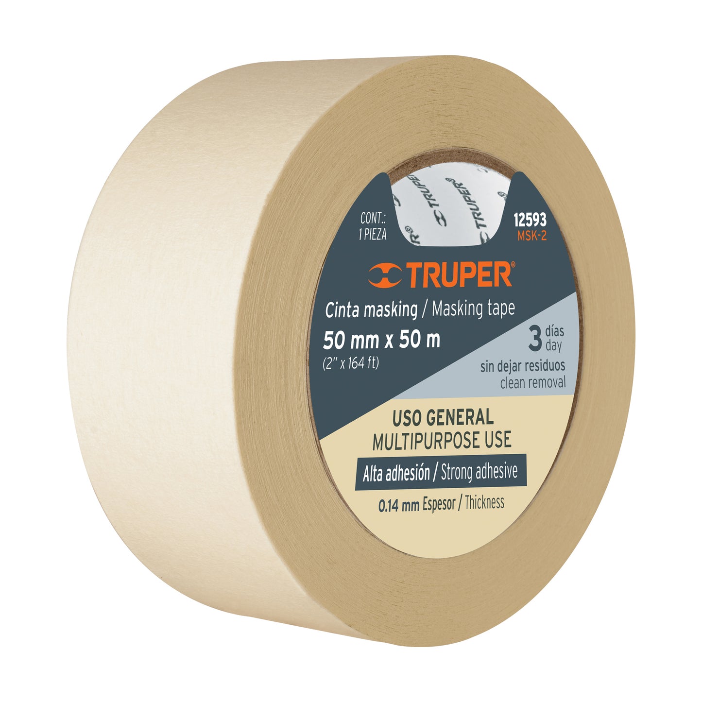 Cinta Masking Tape Amarillo 3/4", 50 m