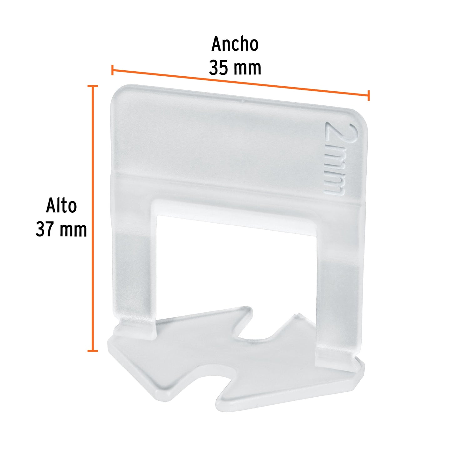 Bolsa con 100 Anclas de 2 mm para nivelación de azulejos