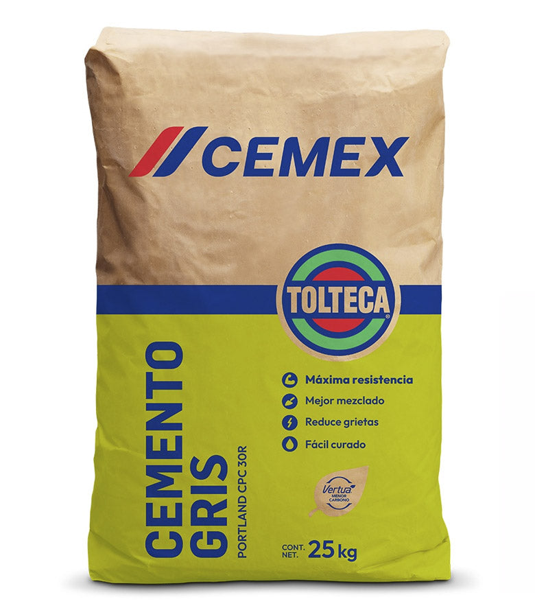 Cemento Gris Tolteca Extra CPC30R, 25 Kg