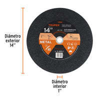 Disco para Corte de Metal, Tipo 1, 14"