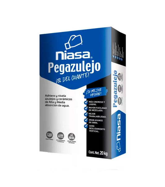 Pegazulejo Adhesivo Niasa Blanco, 20 kg