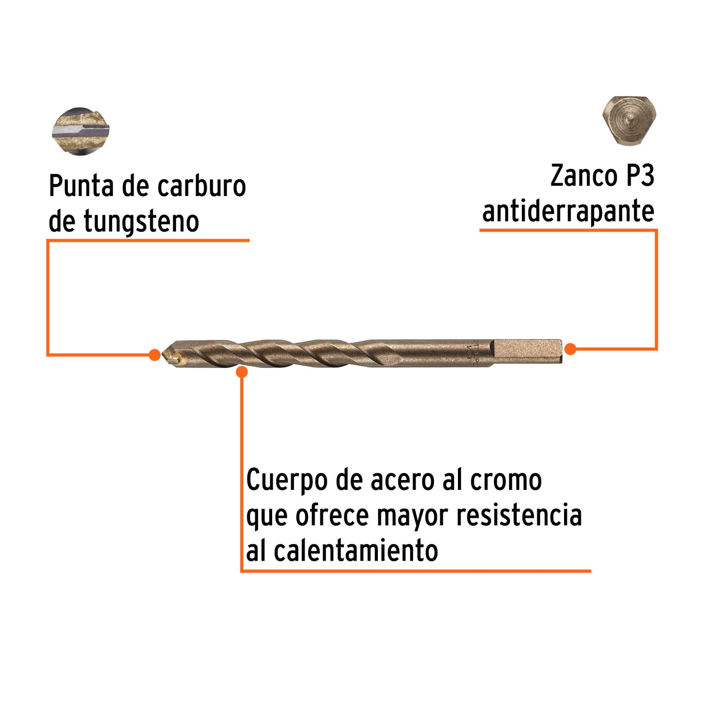 Broca Para Concreto 1/2" x 6"