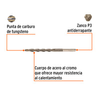 Broca Para Concreto, 1/4" x 4"