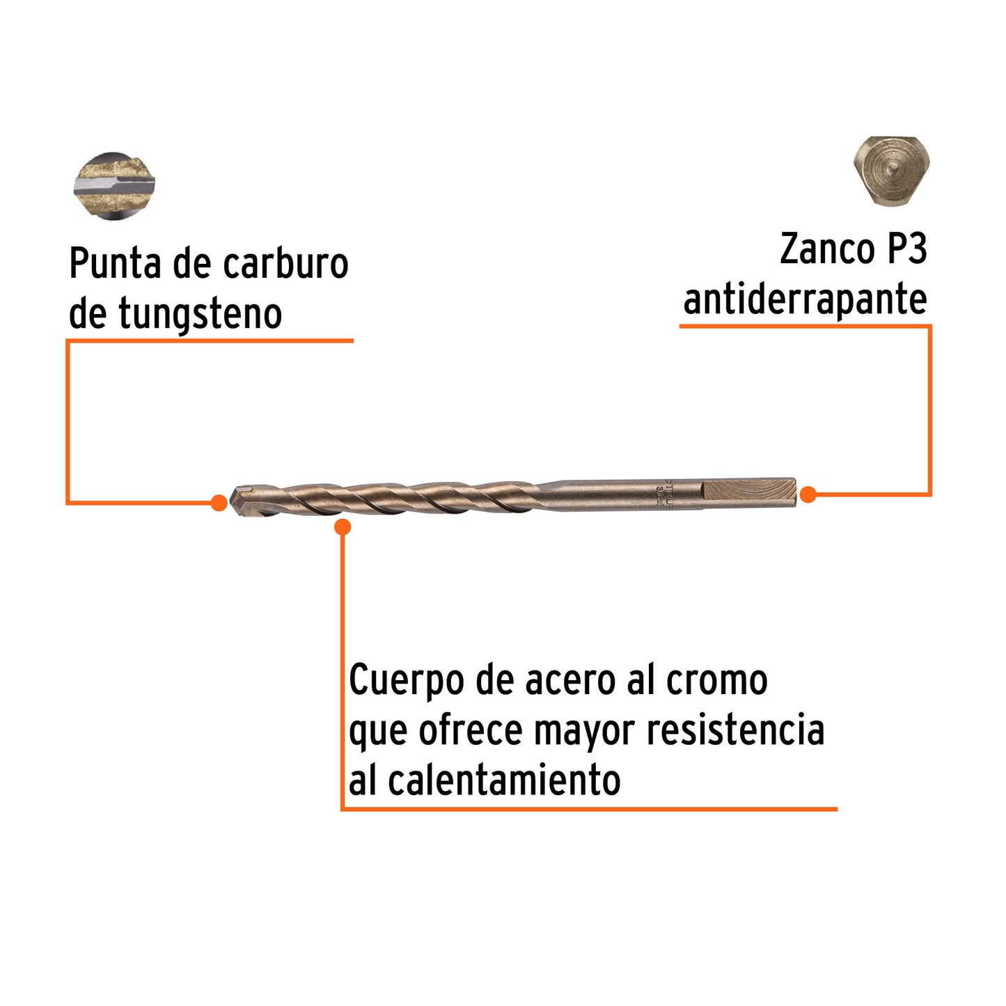 Broca Para Concreto 3/8" x 6"
