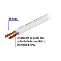 Cable Cordón Doplex para Extensiones 12 AWG, Metro Lineal