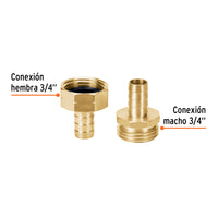 Conectores de Latón Macho y Hembra 1/2"