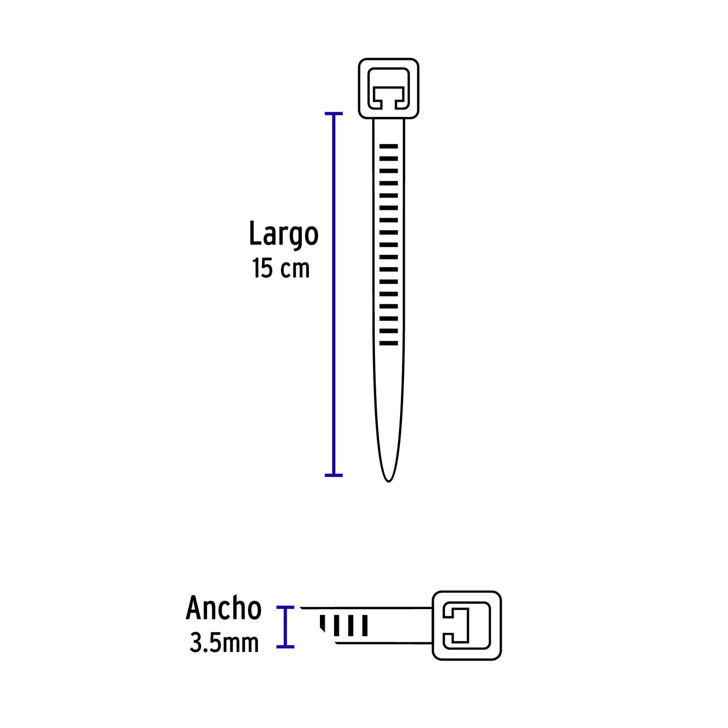 Cincho Plástico 40 Lb, 15 Cm