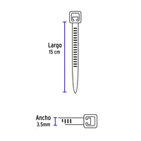 Cincho Plástico 40 Lb, 15 Cm
