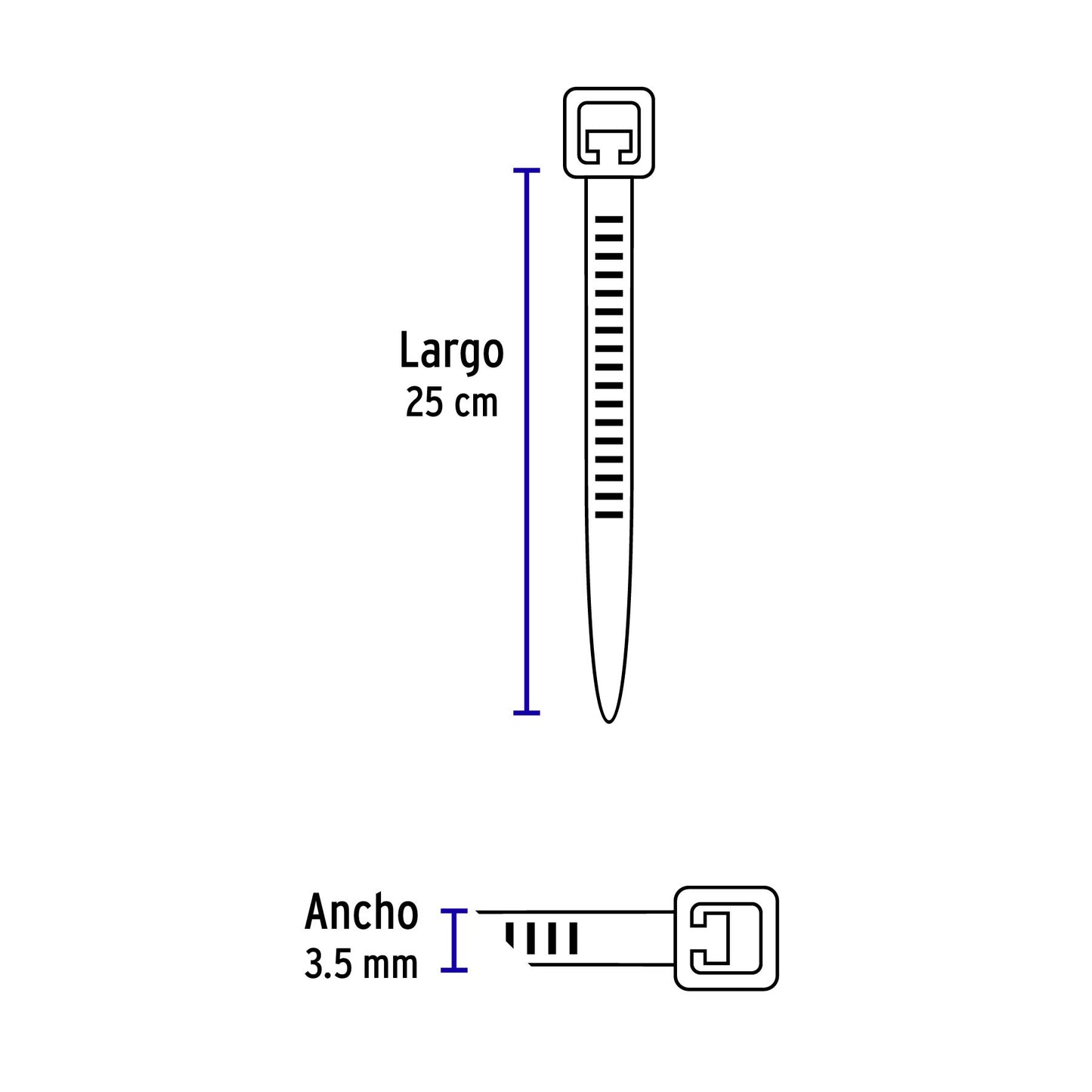 Cincho Plástico 40 Lb, 25 Cm