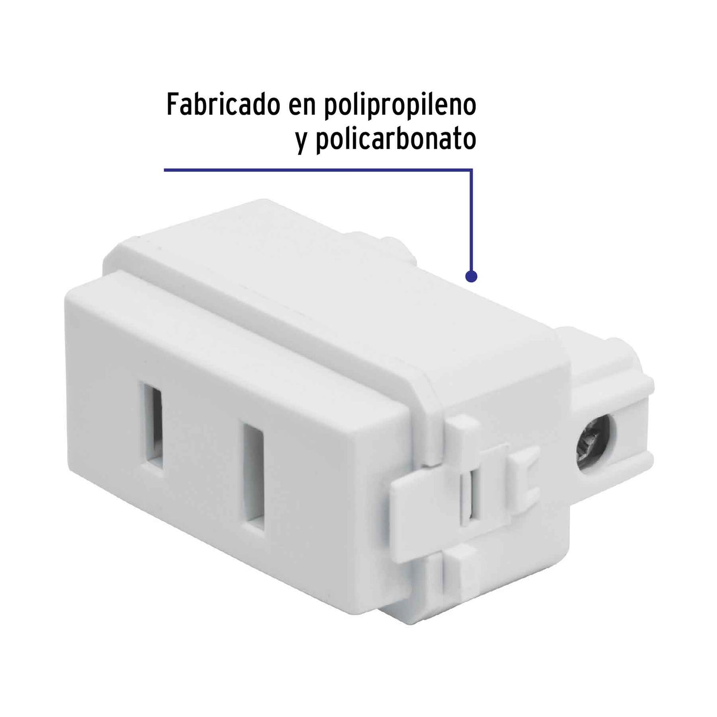Contacto Sencillo 2 polos sin tierra L¡nea Italiana Blanco