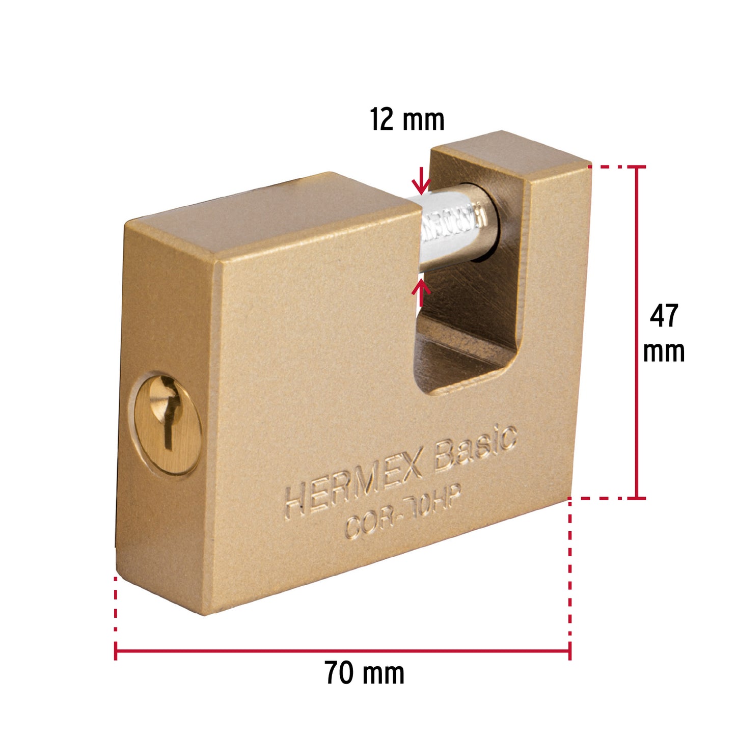 Candado Antipalanca 70 mm, Cuerpo de Hierro