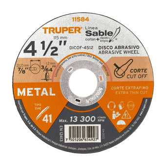 compare product Disco Corte Extrafino Metal 4 1/2
