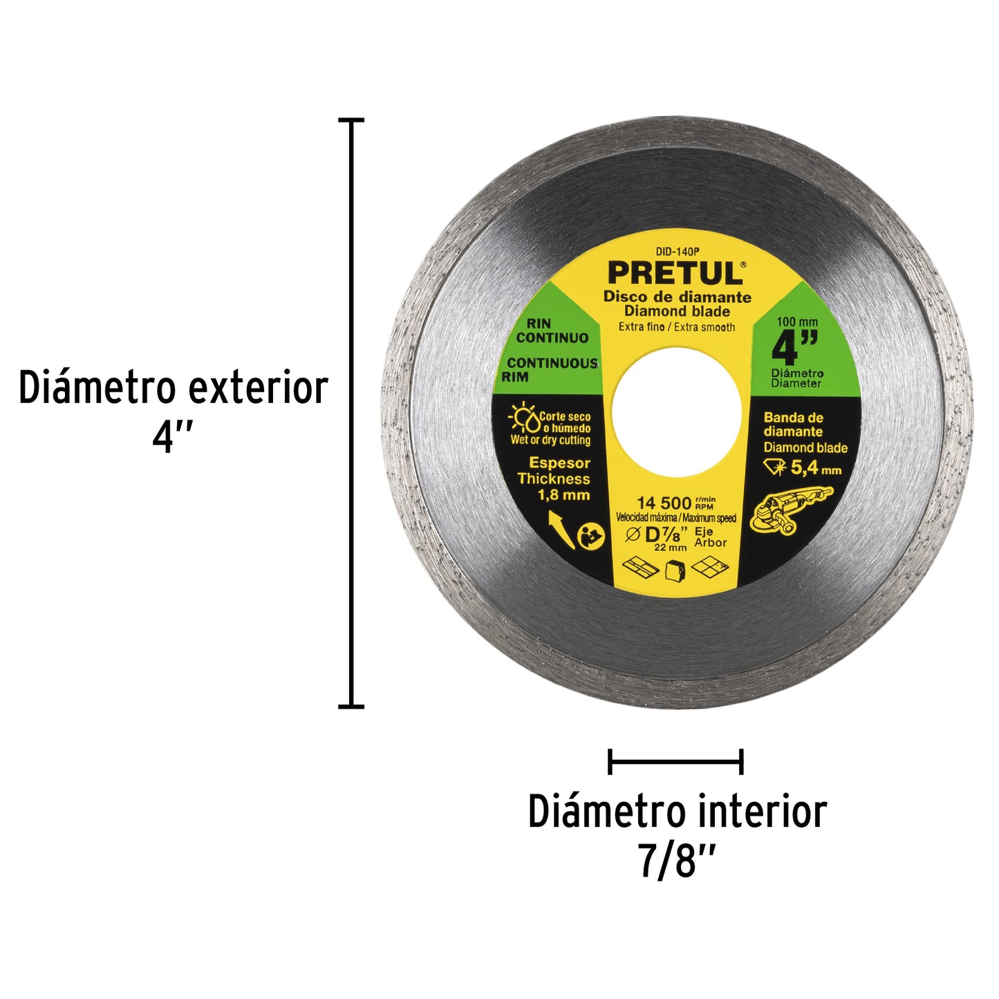 Disco Diamante Rin Continuo 4"