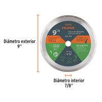 Disco Diamante, Rin Continuo, Diametro 9"