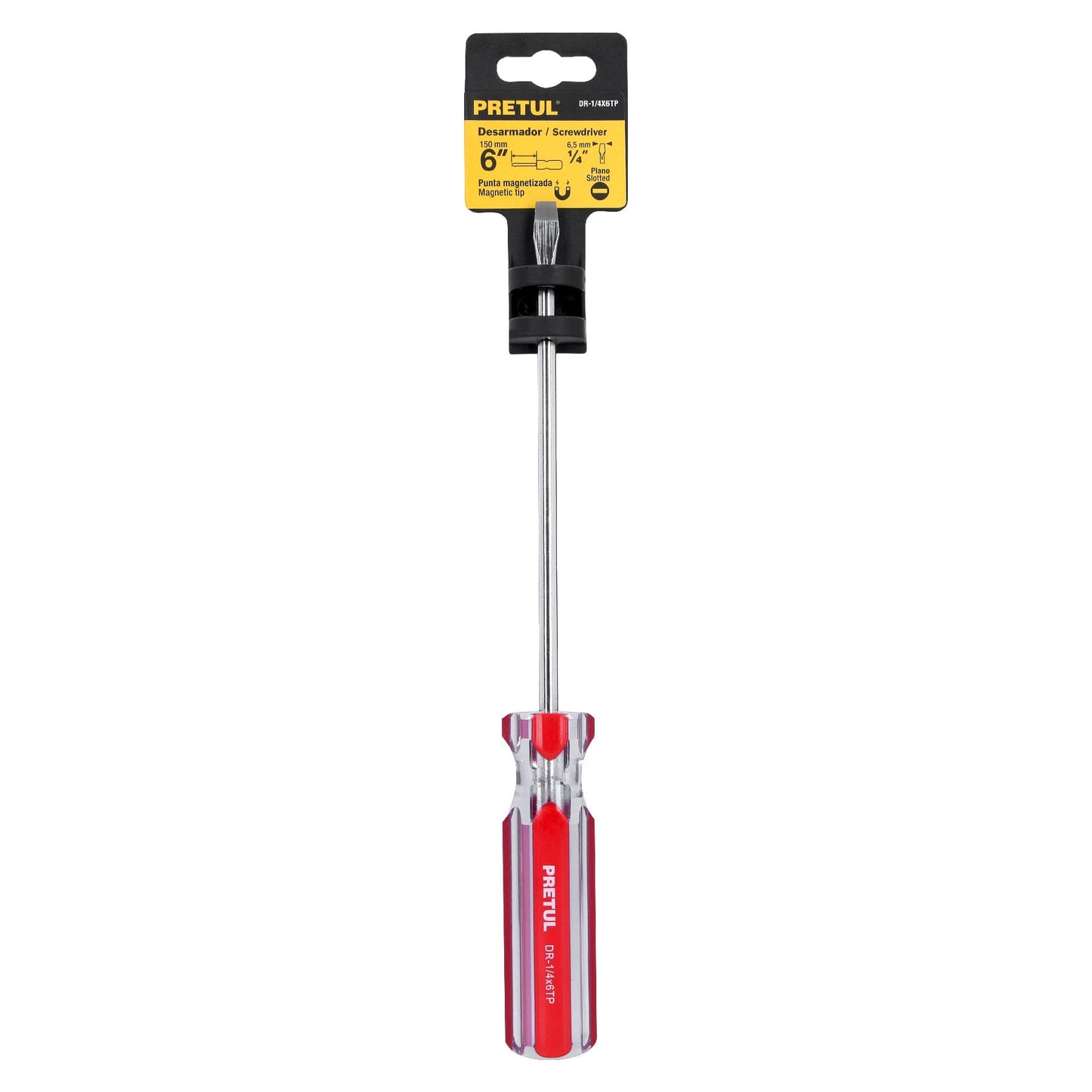Desarmador Plano 1/4" x 6" Mango PVC