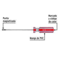 Desarmador Plano 1/4" x 6" Mango PVC