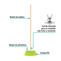 Escoba de Vinilo, Tipo Cepillo, Mediana