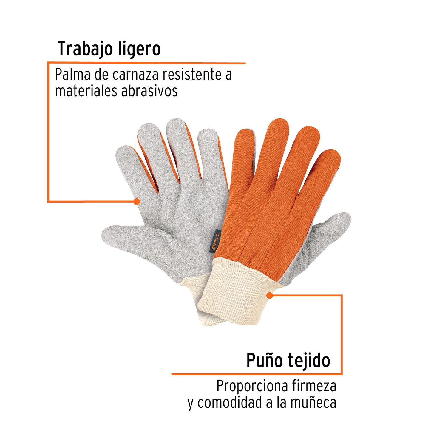 Guantes Carnaza y Loneta, Uso Ligero