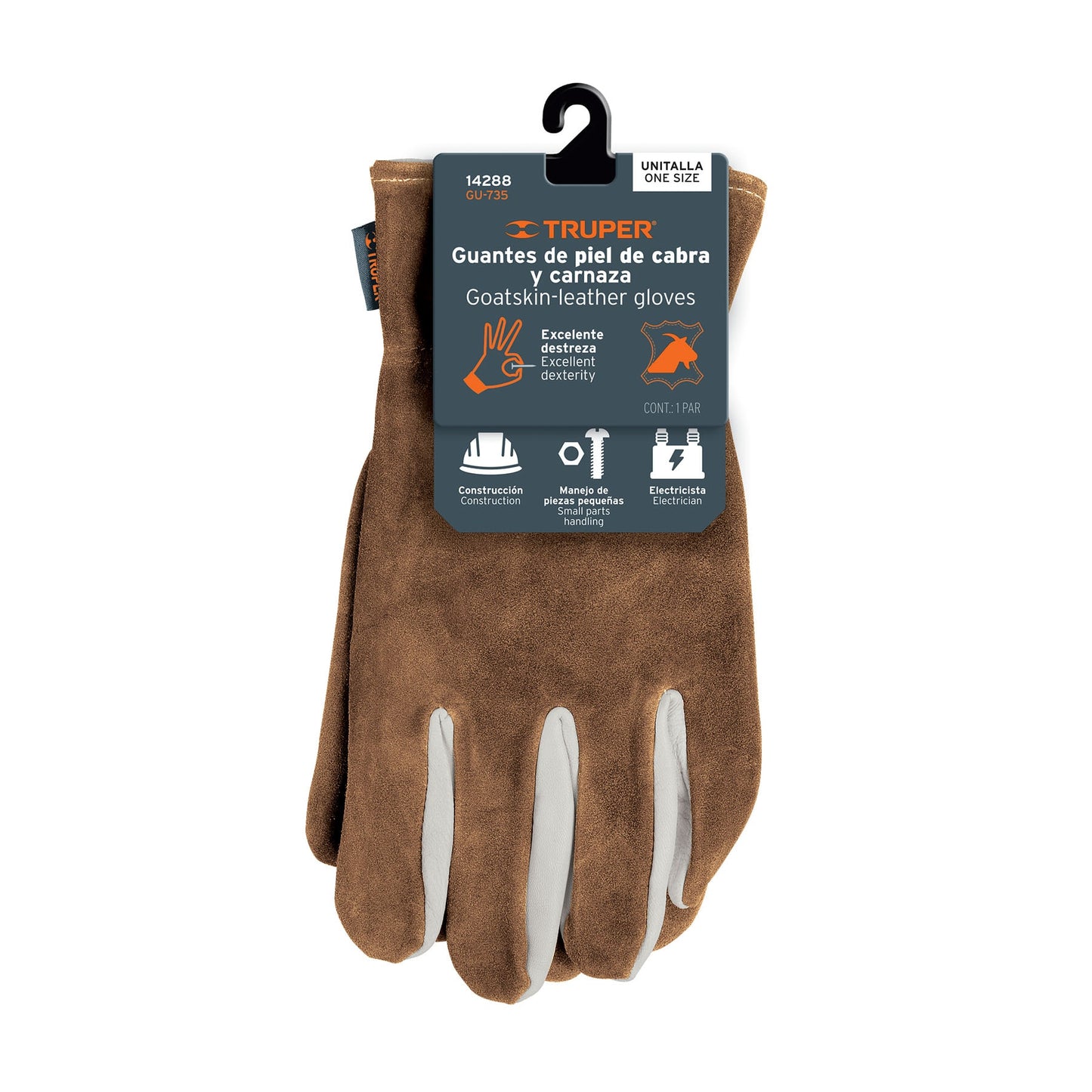 Guantes de Piel de Cabra con Dorso de Carnaza