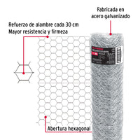 Malla Hexagonal 45 x 1.5 m, Calibre 20, Abertura 50 mm