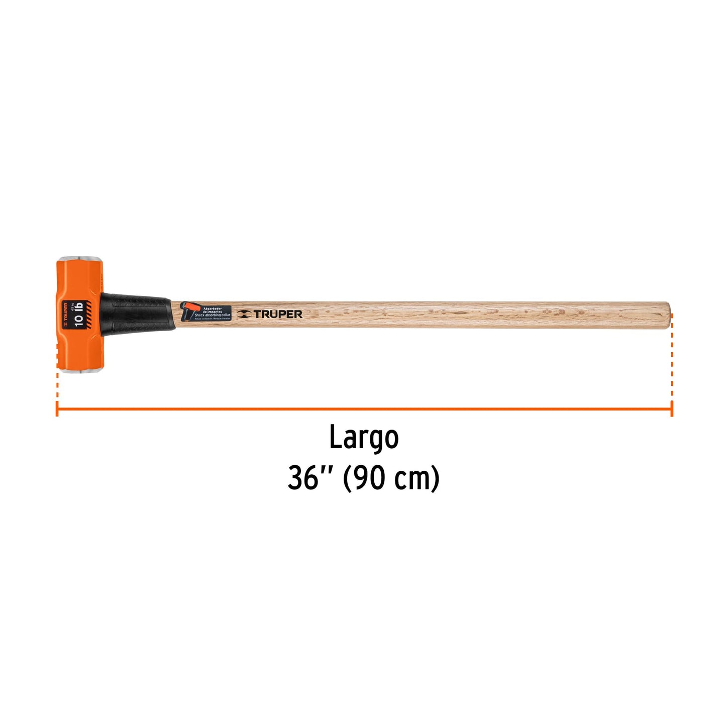 Marro Octagonal 10 Lb, Mango de Madera 36"