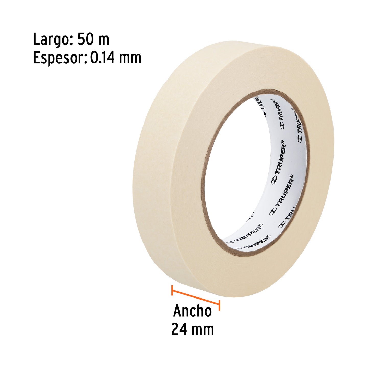 Cinta Masking Tape Amarillo 1", 50 m