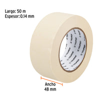 Cinta Masking Tape, 2" Amarillo