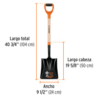 Pala T2000 Cuadrada con Puño y Mango 29" x 1/2"