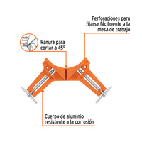 Prensa Esquinera Profesional 3" de Aluminio