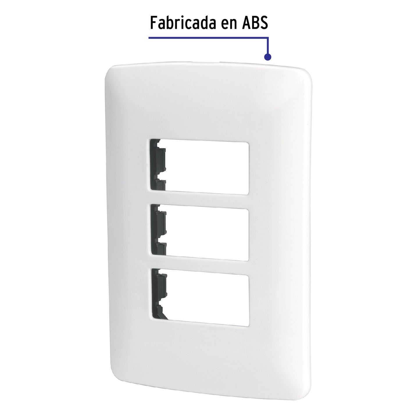 Placa Plástico Triple Línea Italian Blanco