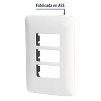 Placa Plástico Triple Línea Italian Blanco