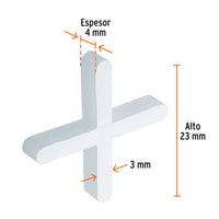 Separadores de Losetas 3 mm - Paquete 150 Piezas