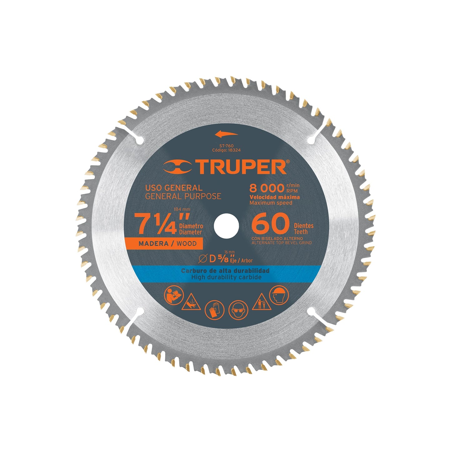 Disco Sierra Circular para Madera 7 ¬" 60 Dientes 5/8"
