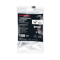 Taquete 1/2" Plastic para Panel de Yeso - Paquete 100 Piezas