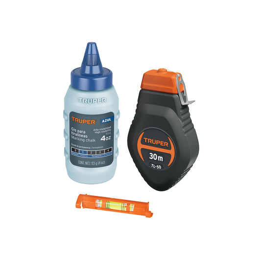 Tiralíneas de Plástico y Nivel Con Gis - 30 Metros